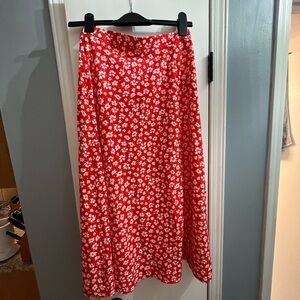 Floral Red Skirt